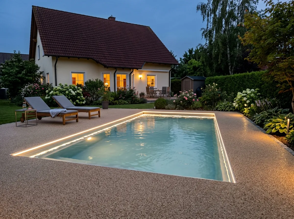 Poolumrandung · beleuchtet